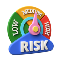investimento risco 3d ícone ai generativo png