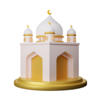 3d rendering mosque isolated useful for muslim AI Generative png