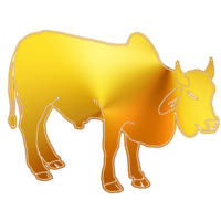 etichetta logo di mucca png