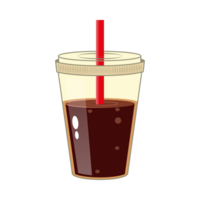 Iced coffee color in a plastic cup with a lid Generative Ai png