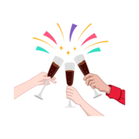 Two Glasses New Year Clipart  Generative Ai png