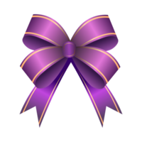 Beautiful purple bow with crosswise ribbons Generative Ai png