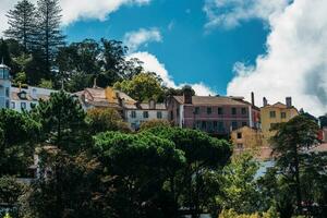 Historical houses street view in Sintra, Portugal photo