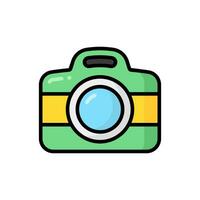 Camera Cartoon Vector Icon Illustration. Technology Icon Concept Isolated Premium Vector. Flat Cartoon Style