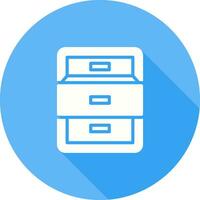 Filing cabinet with open door Vector Icon