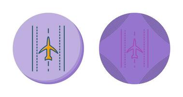 Plane on Runway Vector Icon