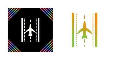 Plane on Runway Vector Icon