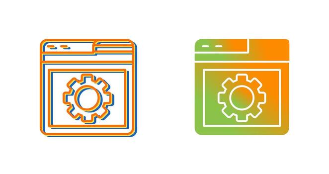 icono de vector de configuración del navegador