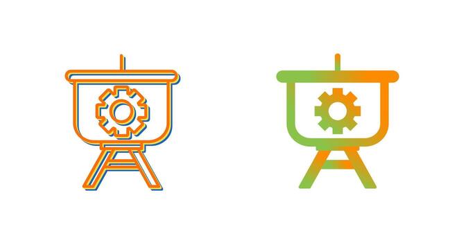 icono de vector de presentación de configuración