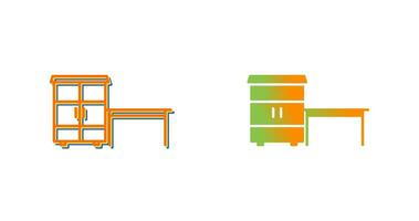 Table with Shelves Vector Icon