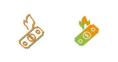 Dollar on Fire Vector Icon