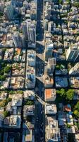 A drone's panoramic perspective of cities and landscapes revealing the unseen vastness and intricacies of our world AI Generative photo