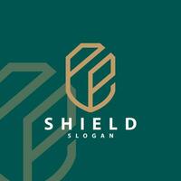 Simple Minimalist Security Shield Logo Design Vector Illustration Template