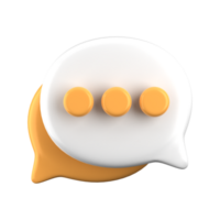 3d rendering of speech bubble icons, 3D Chat icon set. Set of 3d speak bubble. Chatting box, message box. Chat icon set. Balloon 3d style. png