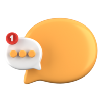 3d rendering of speech bubble icons, 3D Chat icon set. Set of 3d speak bubble. Chatting box, message box. Chat icon set. Balloon 3d style. png