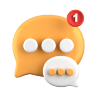 3d rendering of speech bubble icons, 3D Chat icon set. Set of 3d speak bubble. Chatting box, message box. Chat icon set. Balloon 3d style. png