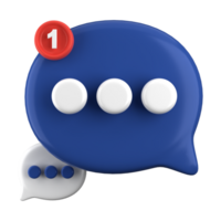 3d renderen van toespraak bubbel pictogrammen, 3d babbelen icoon set. reeks van 3d spreken bubbel. chatten doos, bericht doos. babbelen icoon set. ballon 3d stijl. png