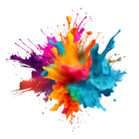 bunt Regenbogen holi Farbe Spritzen Explosion ai generativ png