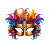 coloré plumes mardi gras barazil carnaval masque ai génératif png