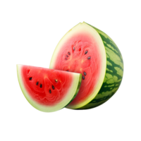 A slice of watermelon with seeds on it Ai Generative png
