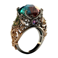 Mode Platz Zirkon Herren Ring ai generativ png