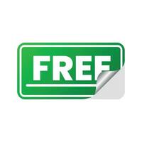 green sticker with free simple writing vector