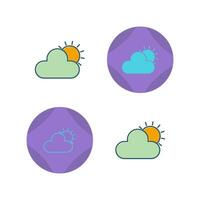 Sun Cloud Vector Icon