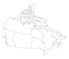 Karta av kanada i vit Färg. kanadensisk Karta. png