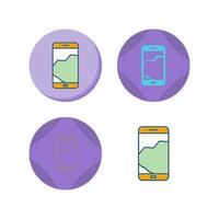 Broken Cell Phone Vector Icon