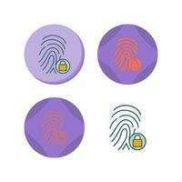 Fingerprint Lock Vector Icon