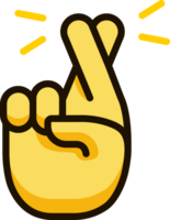 cruzado dedos icono emoji pegatina png