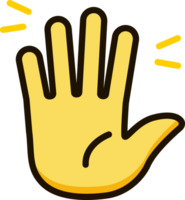 verhogen hand- icoon emoji sticker png