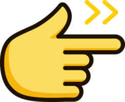 puntamento mano giusto icona emoji etichetta png