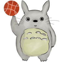 totoro linda jugar baloncesto deporte png