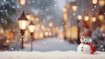 Celebrate Christmas Day with a Festive Christmas Background Snowfall Gift Boxes and Joyful Holiday Season Magic photo
