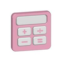 3D Realistic Pink Calculator in Isolated Background Vector Illustration. Calculator Vector Render Concept of Financial Management.