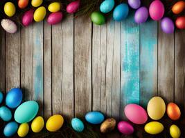 easter eggs on the table photo