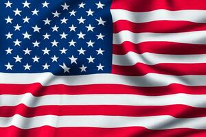 US Flag of silk, United State of America Background. 3D Render photo