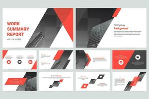 Red and black modern business marketing company slide presentation template vector