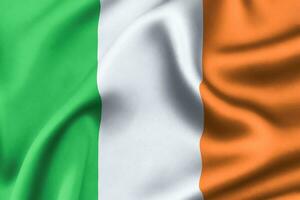 Irish Flag, Irish Background. 3D Render photo