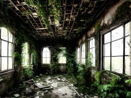 interior of old abandoned building photo