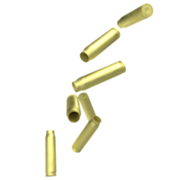 The gold cartridge or gun bullets png image 3d rendering