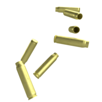 The gold cartridge or gun bullets png image 3d rendering