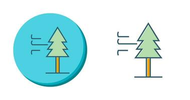 Tree with Wind Vector Icon