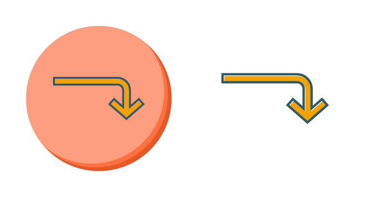Turn Down Vector Icon