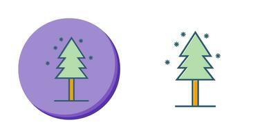 árbol en el icono de vector de nieve