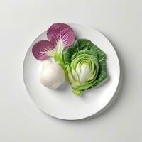a plate with cabbage AI Generative photo