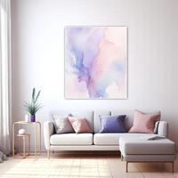 Artistic Watercolor Texture with Soft Blended Colors, Creating a Visually Calming Background for Marketing Content AI Generative photo