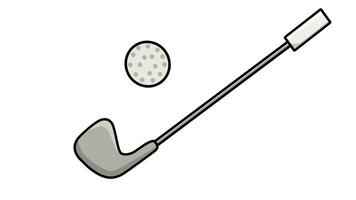 geanimeerd video van golf Clubs en golf ballen