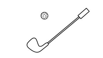 animated sketch of a golf club and golf ball video